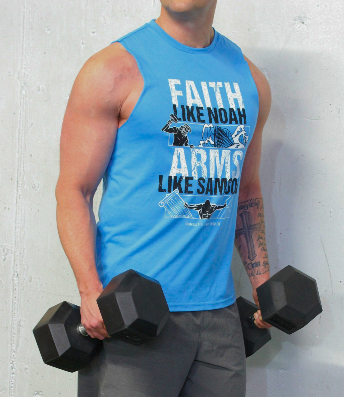 "Faith & Arms" Men's Premium Cut Off T-Shirt