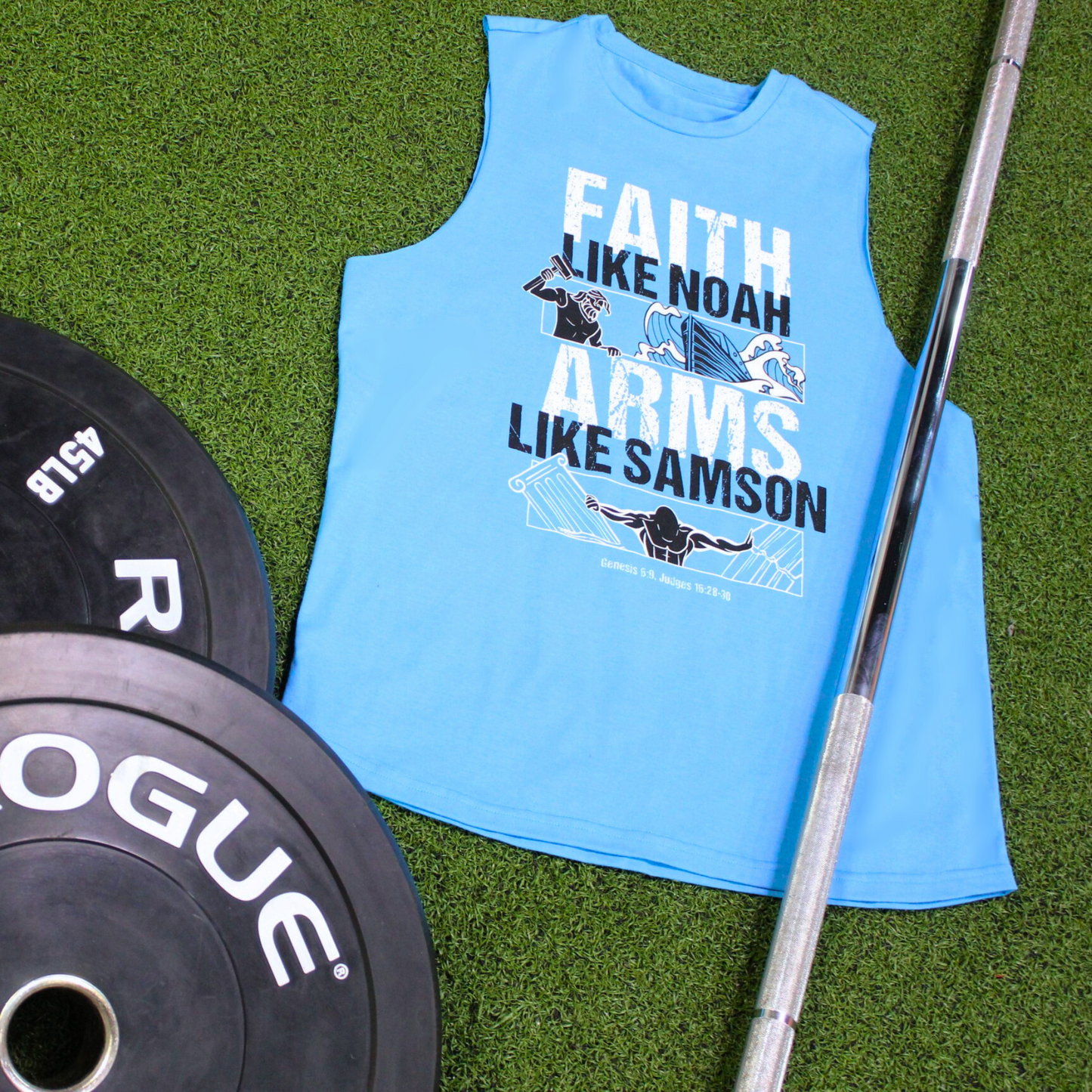 "Faith & Arms" Men's Premium Cut Off T-Shirt